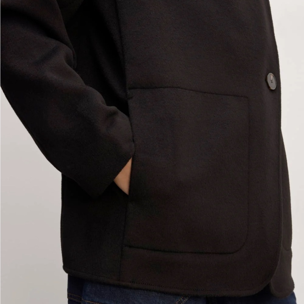 Everlane October Coat Black Asymmetric Button Jacket - Picture 5 of 6